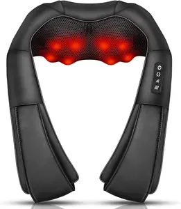 Shiatsu Heat Shoulder, Back and Neck Massager Pillow for Body Muscle Pain Relief, Ideal Gift for Parents, Suitable for Home, Office, Car Use