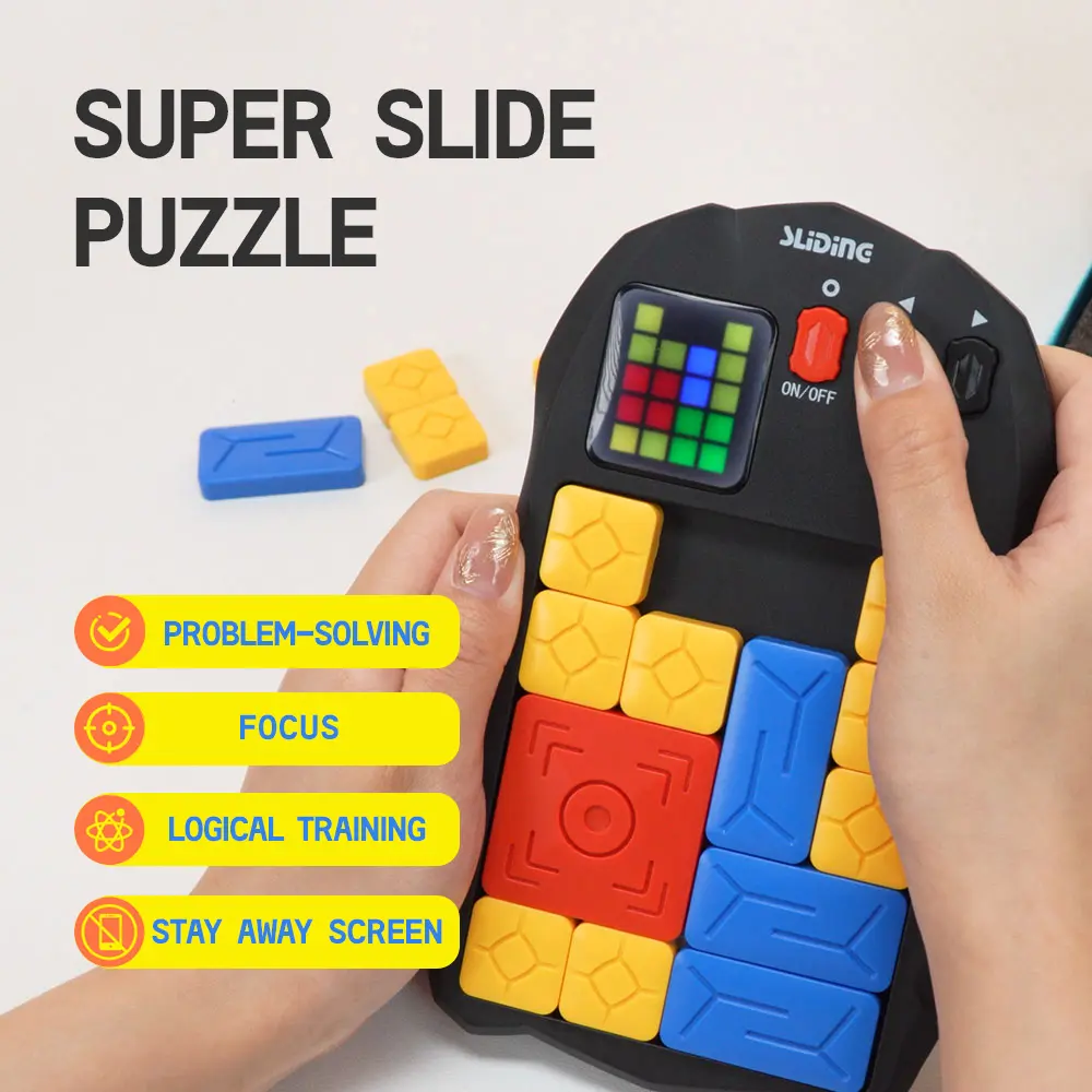 1 Box Rechargeable Design Super Slide Puzzle Game | Portable Electronic Style | Multi-Level Logic Challenges & Logical Training, Focus | Ideal for Kids & Adults, Gifts & Stress Relief, Stay Away Screen, Brain Teaser Puzzles, Family Puzzle