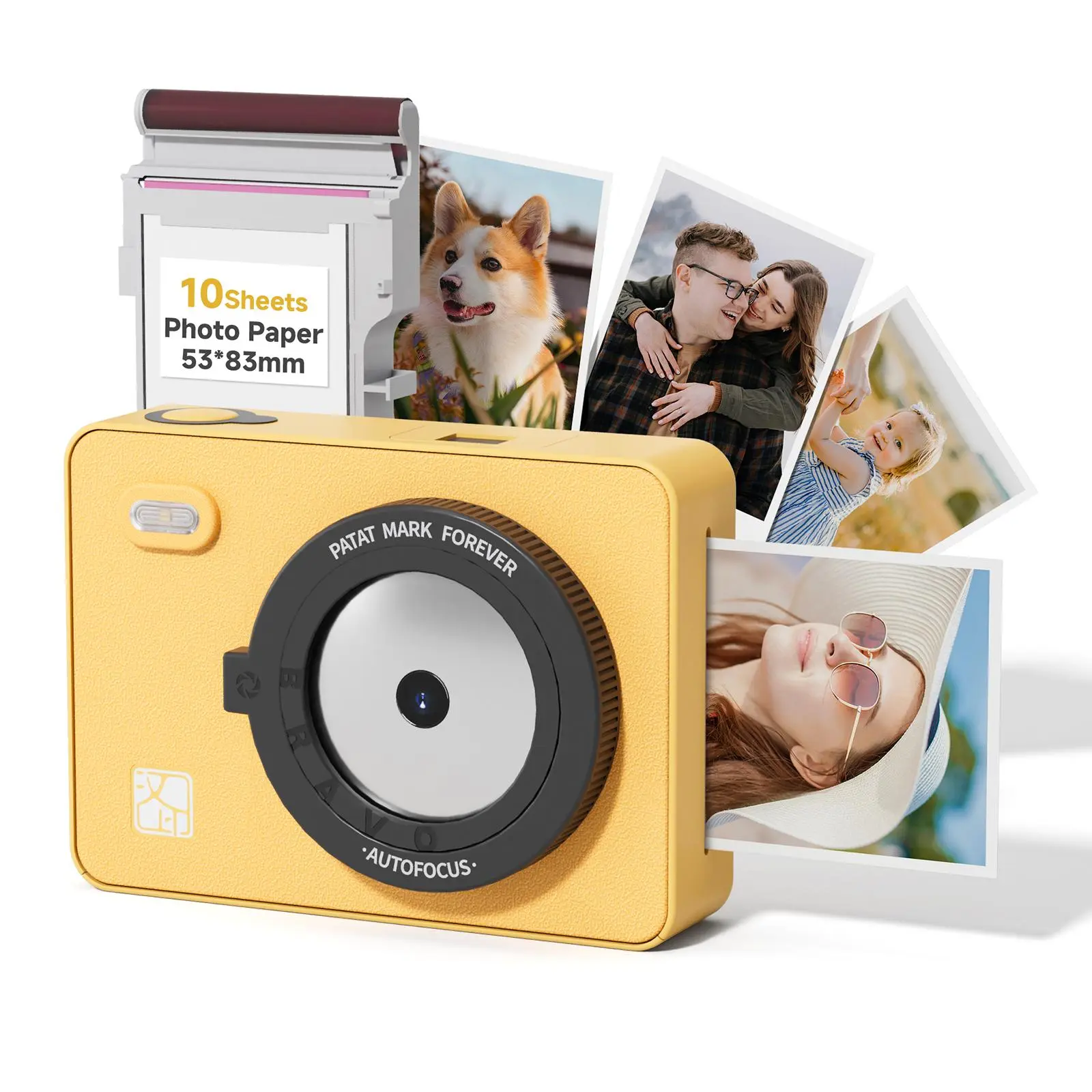Instant Print Camera & 2x3 Portable Bluetooth Photo Printer for iPhone & Android, Full-Color Dye-Sub Ink-Free Printing, Print from Phone or Camera, for Travel, Party, Couple & Family Photos, GiftedInLove Summervibes