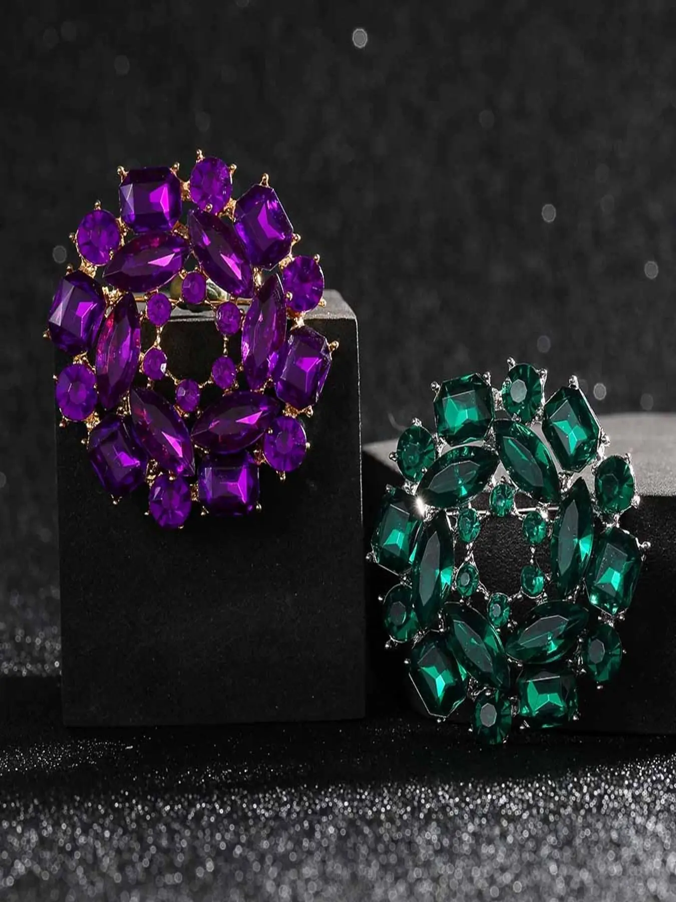 Luxurious Multi-Layer Artificial Rhinestone Flower Brooch Glass High-End Fashion Anti-Slip Women's Pin, Elegant Jewelry Accessory, Floral Brooch
