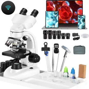 MicroscopeforAdultsWF10xandWF25xeyepieces,40x- 2000xMagnificationUsBCamera,MicroscopeforAdults SuitableforLaboratorySchoolHomeEducation