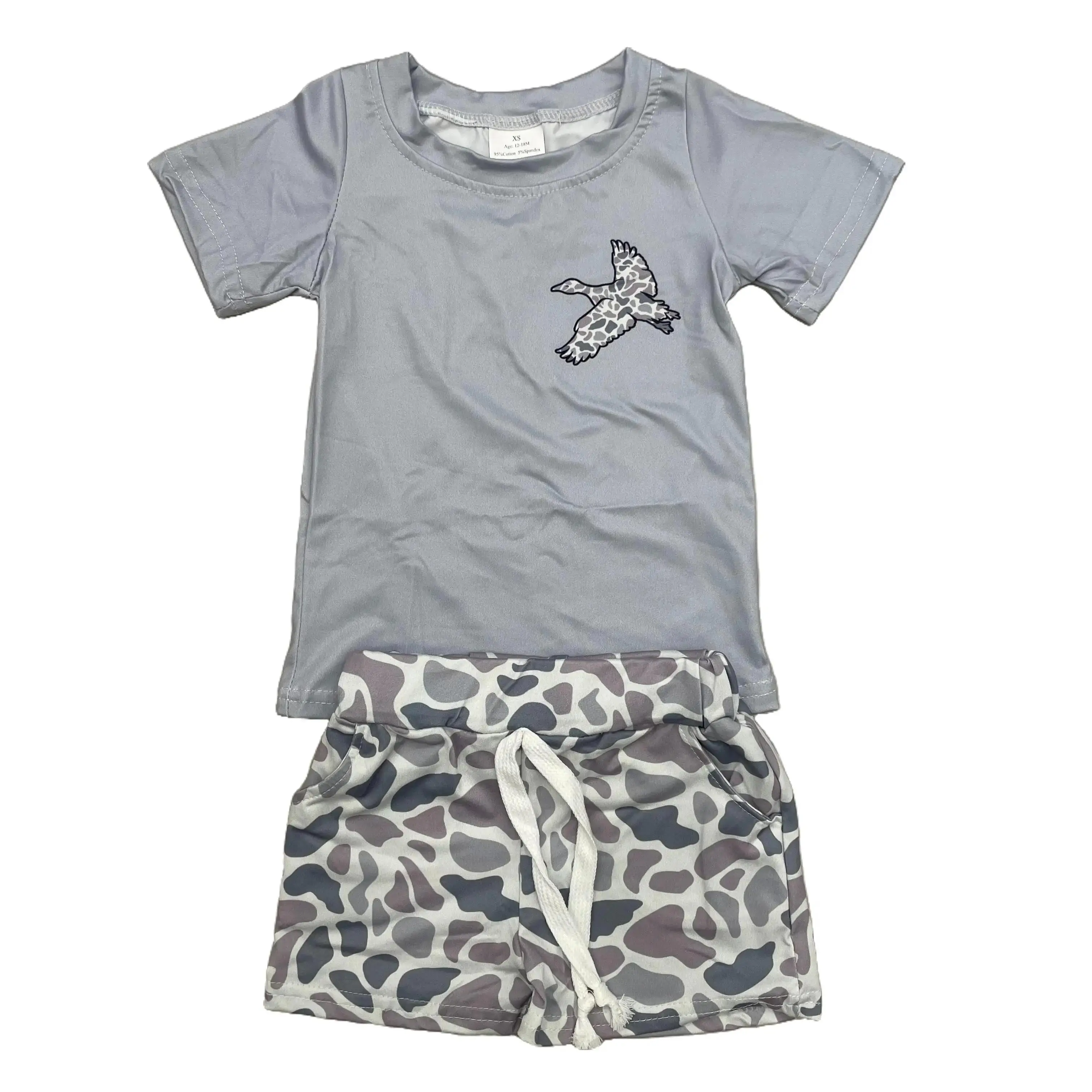 Boy Mallard Shorts Set Camo Summer Outfit Boy Summer Clothing Set