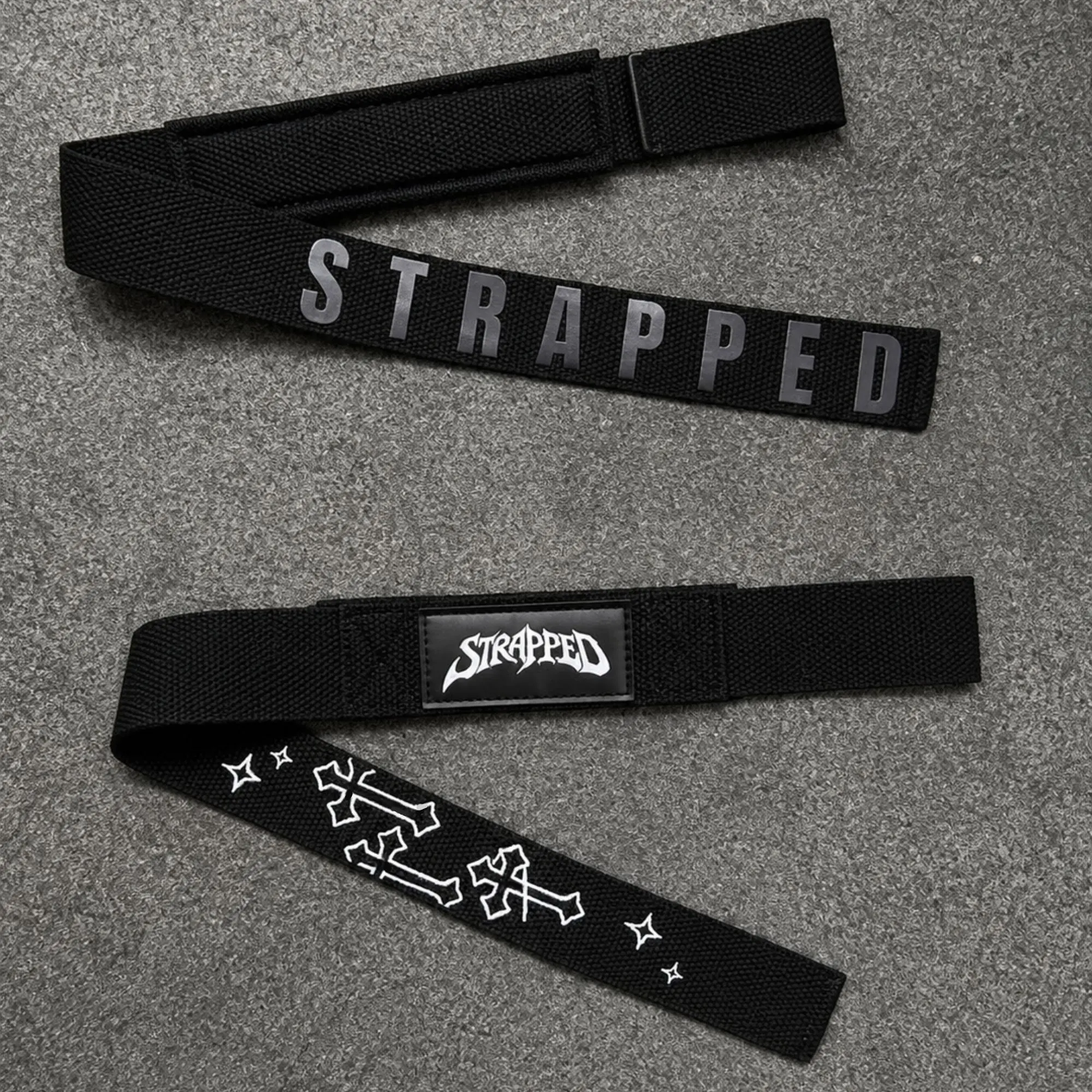STRAPPED Lifting Straps - Black, Gym, Lifting, Bodybuilding, Deadlift, Grip Strap, Gym Accessories