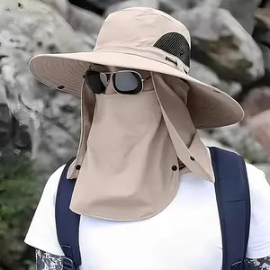 Summer Fisherman's Hat Detachable Outdoor Fishing Face  with Removable Face and Neck Flap Sun Protection Outdoor Hat Hiking Camping  Protection Sun Hat summerwins