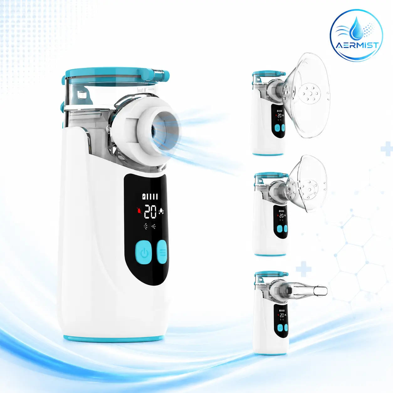 Handheld Portable Mist Device with Digital Display, Quiet Operation, Self-Clean Mode, Rechargeable for Home & Travel self-cleaning function rechargeable ultrasonic nebulizer rechargeable mesh nebulizer