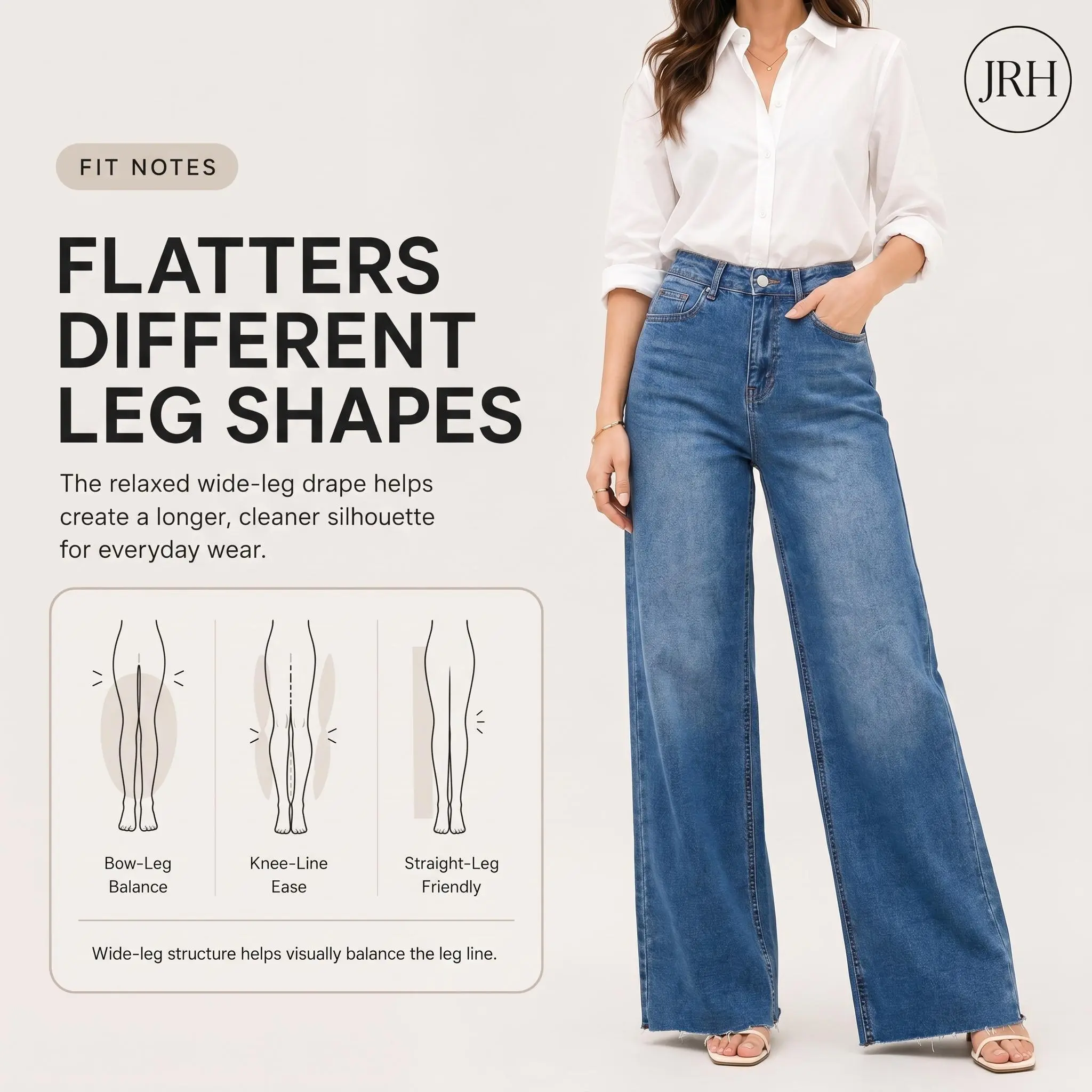 JRH High Stretchy BBL Jeans Butt Lifting Rise Baggy Jeans Stretchy Wide Leg for Women Distressed Pants Womenswear Bottom Wide Leg Raw Hem Denim Pants DIY Inseams