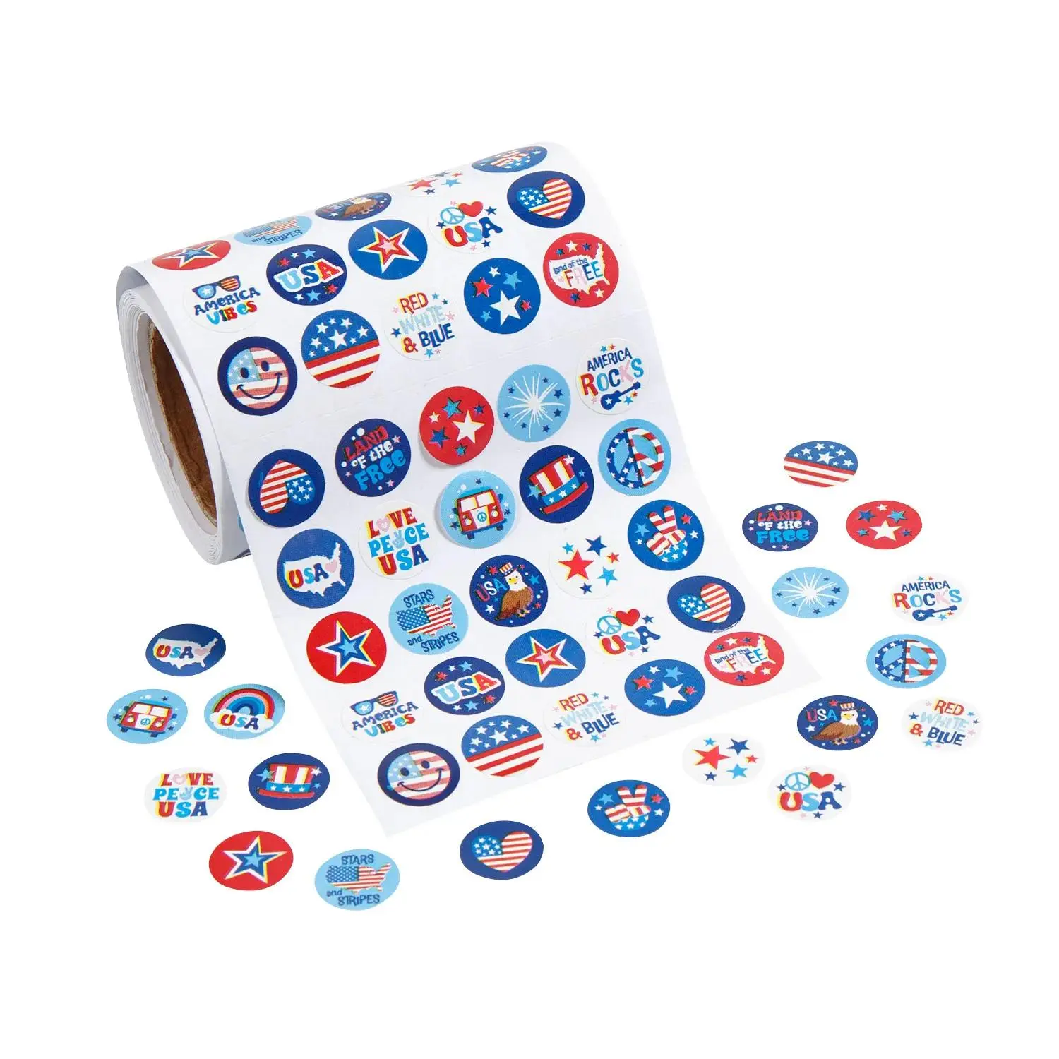 Bulk 1000 Pc. Mini Patriotic Sticker Roll