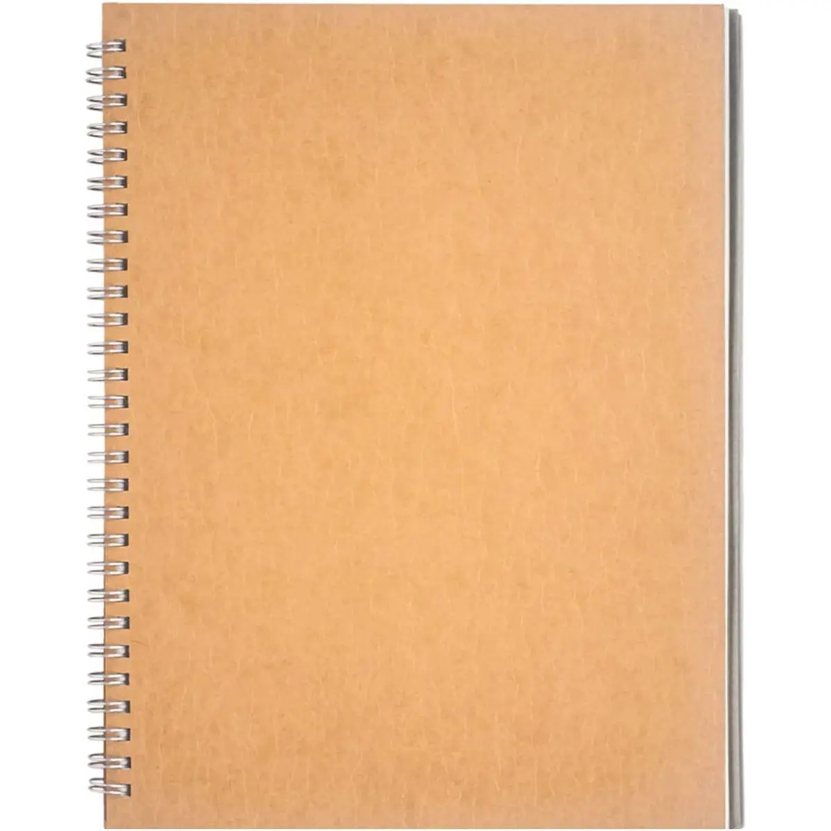 10 inch x 7.5 inch, 100GSM, Blank Spiral Notebook, 1-Pack, Soft Cover, Sketch book, 100 Pages / 50 Sheets, with writing backboard, (Brown)
