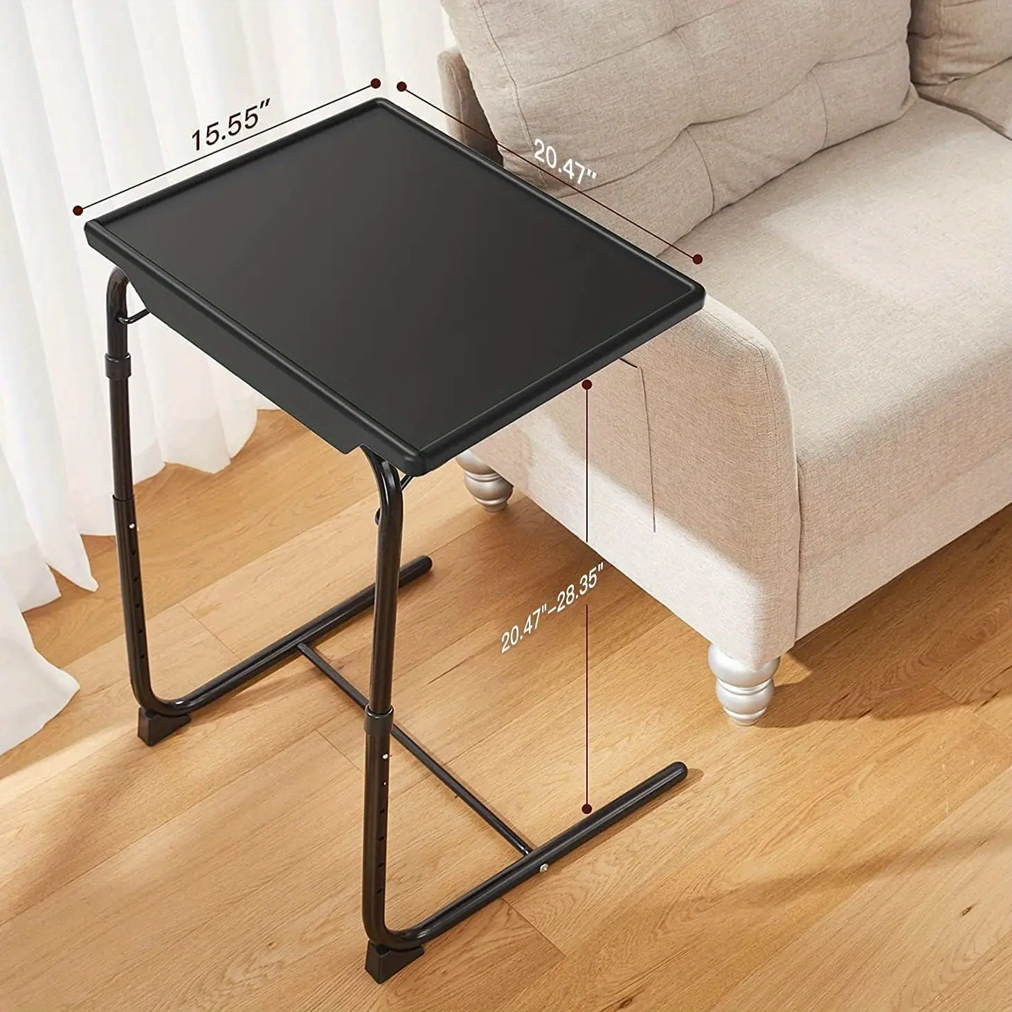 1/2/3-Pack, Adjustable Folding Table - Folding tray with 6-gear height and 3-gear tilt angle adjustment, ideal for restaurant use