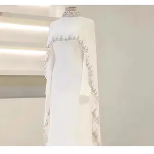 Celestial Rhinestone Abaya with Matching Cape | Luxury 2-Piece Evening Abaya Dress (MA251)