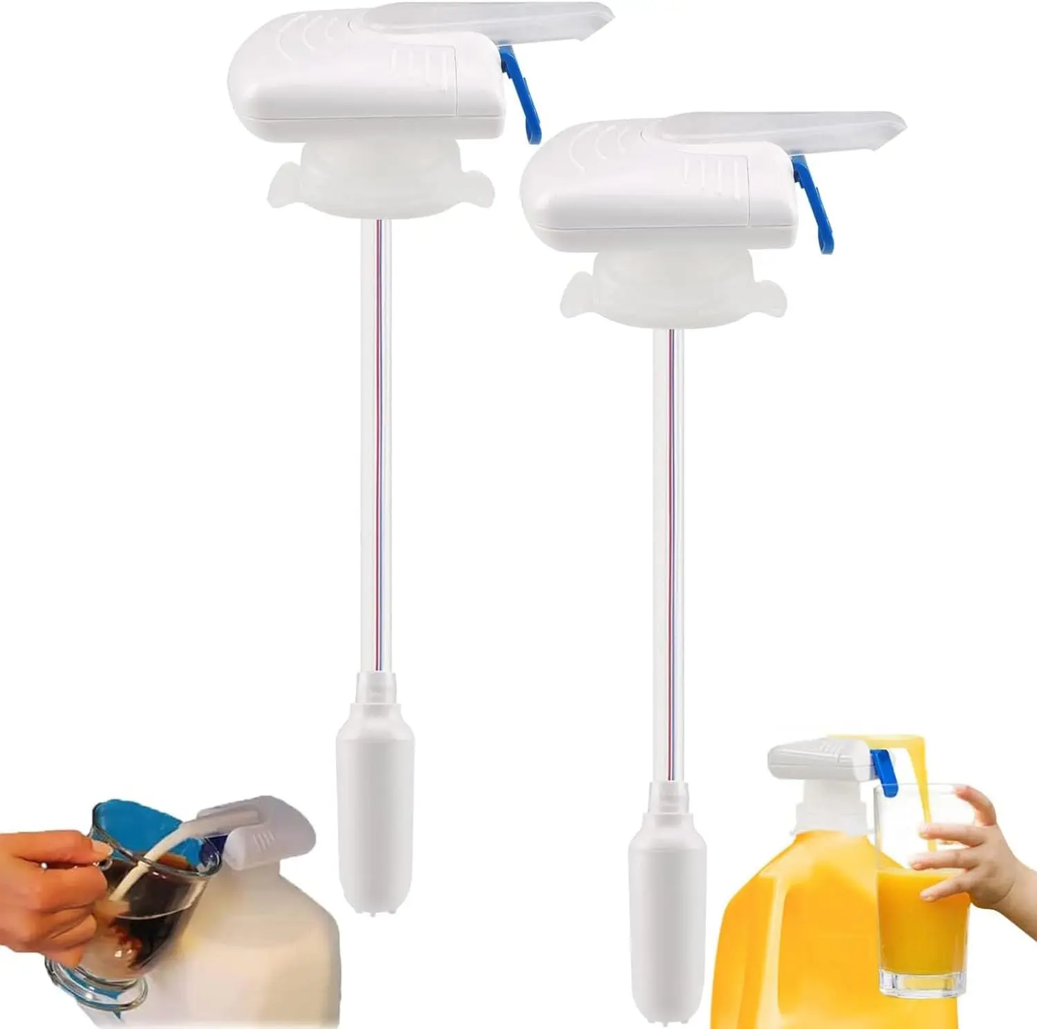 2-Pack Electric Drink Dispenser with Automatic Tap - 1-Handed Operation, Overflow Prevention for Milk & Beer, Portable Kitchenware Suitable for Home & Outdoor Use