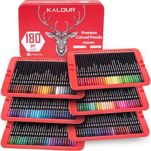 180 Colored Pencil for Artists - Rich Pigment 3.8mm Soft Core - Oil-Based - Ideal for Coloring Drawing Sketching Shading Blending - Vibrant Color,Tin Case