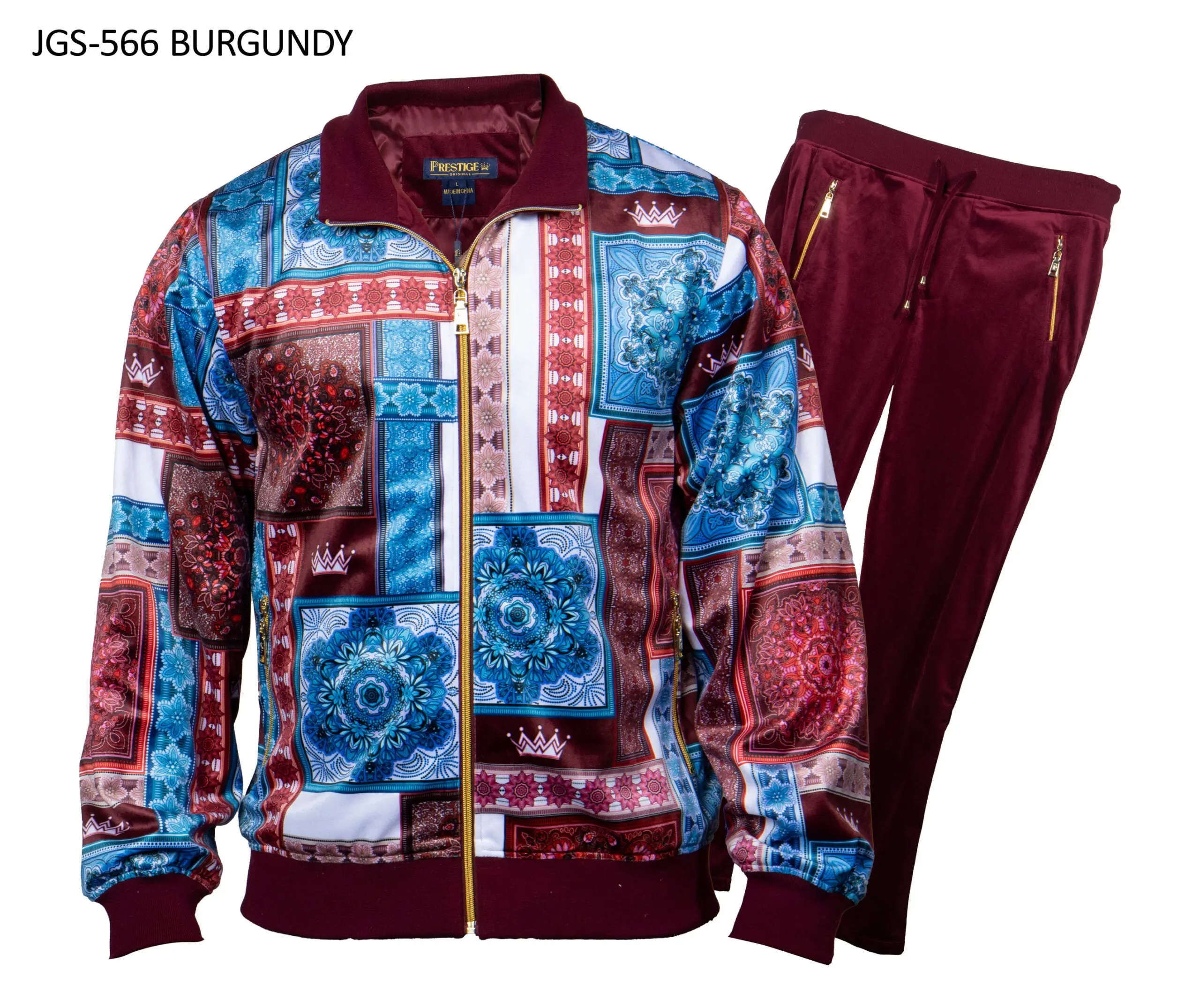 Prestige JGS-566 Burgundy Jogger Set