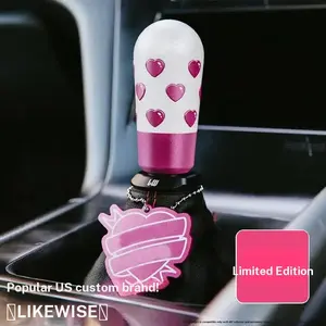 Heart-Shaped Car Gear Shift Lever Knob, Universal Automatic Transmission Selector, Manual Gear Stick Replacement, Easy Installation
