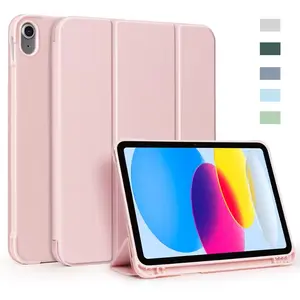 iPad Air/Pro 11 Inch Tablet Case Cover, iPad Air 6th/5th/4th , iPad Pro 2th/ 3th/ 4th Generation Case 11inch/ 10.9 Inch with Pencil Holder,Trifold Stand Durable Smart Case with Protection and Soft TPU Back