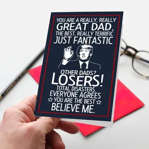 Fathers Day Gift Card for Dad from Daughter, Son, Kids - Hilarious Gift for Husband from Wife - Humorous Father's Day Greeting Card, Birthday, 300gsm Premium Quality