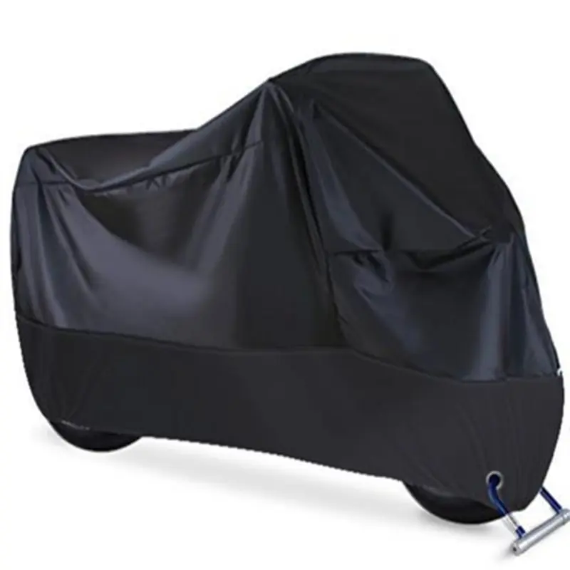 Outdoor Motorcycle Cover - 210D All-Black Oxford Fabric, Mopeds Full Coverage, Lightweight, Sun-Proof, Dust-Proof, Waterproof Coating, Roadside Protection Cover, 125*245Cm