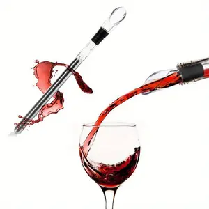 Stainless Steel Ice Wine Chiller Stick With Wine Pourer Wine Cooling Stick Cooler Beer Beverage Stick Ice Cooler Bar Tool