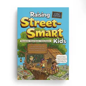 Raising Street-Smart Kids (Comic Edition): Real-Life Safety Skills for Modern Kids – Boundaries & Consent, Street Smarts, Online Safety, Social Skills, 60 Quick Lessons with Role-Play Scripts, Confidence and Resilience for Home and School