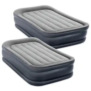 Intex Dura Beam Deluxe Pillow Raised Airbed Mattress w/ Built In Pump, Twin, 2 Pack Intex Dura Beam Deluxe Pillow Raised Airbed Mattress w/ Built In Pump, Twin, 2 Pack