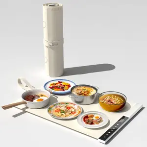 Warming Mat-Electric Warming Tray with 3 Zone Individual Adjustable Temperature Foldable  Warmer for Parties Buffet -White