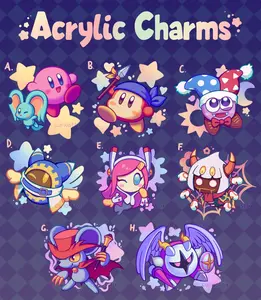 Kirb Friends Acrylic Keychain, Great For Daily Use Or As Thoughtful Little Gifts For Your Friends And Yourself