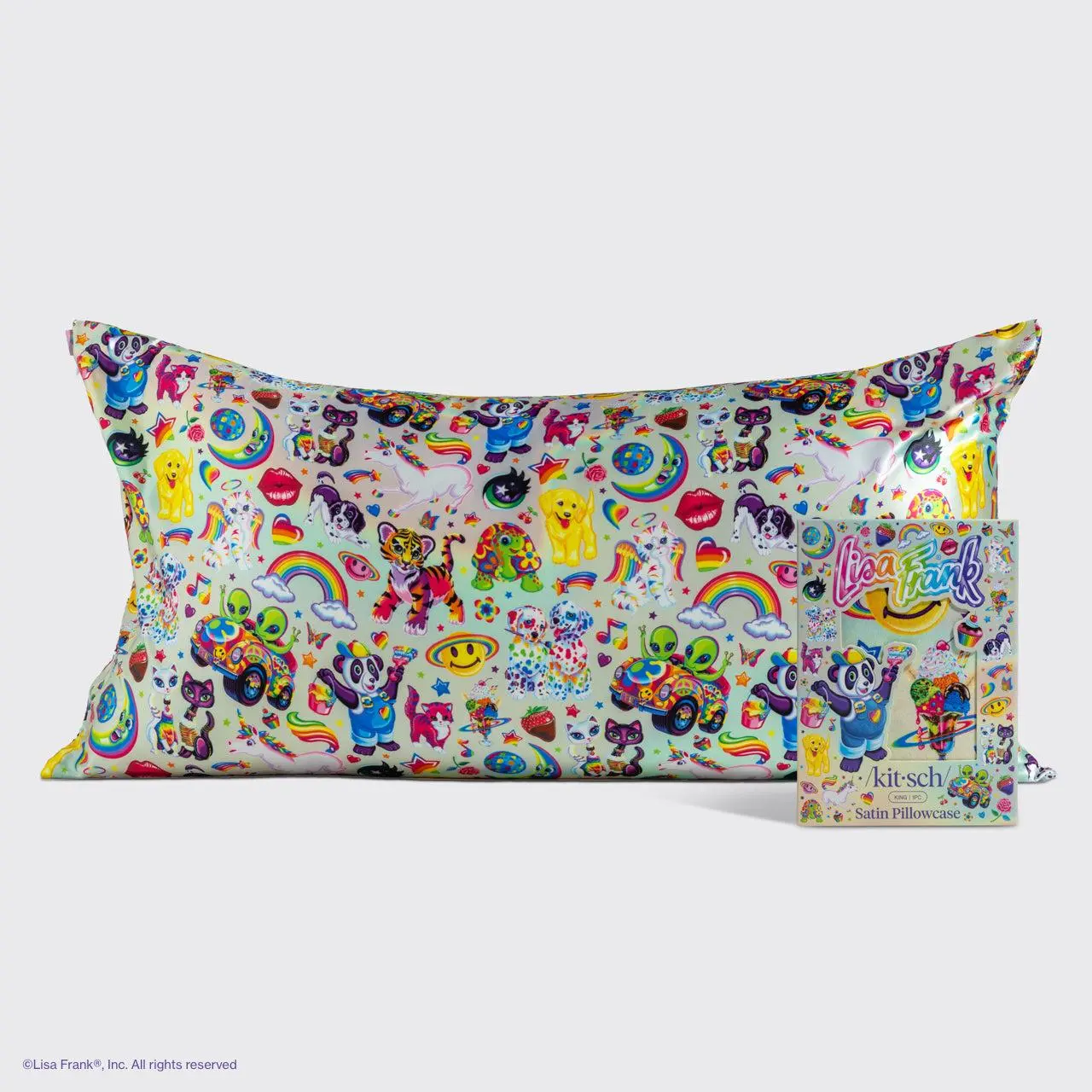 Lisa Frank x Kitsch Satin Pillowcase in The Fantastic World of Lisa Frank - King Lisa Frank x Kitsch Satin Pillowcase in The Fantastic World of Lisa Frank - King