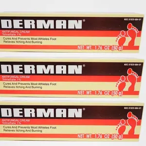 Derman Foot Antifungal Cream for the Treatment of Athlete's Foot, 1.76 Oz each, Daily Fungus