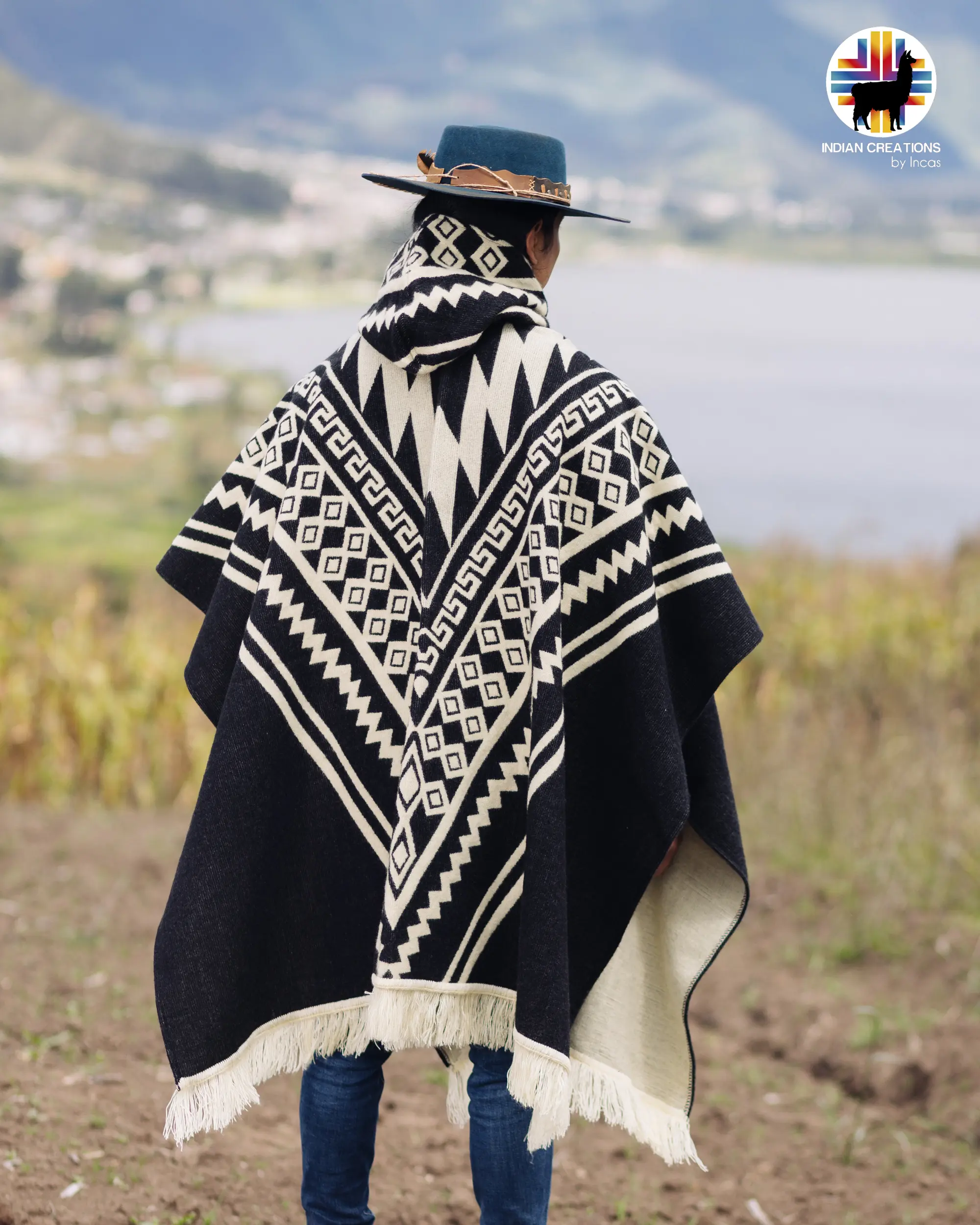 Mystic Forest II Alpaca Poncho Handcrafted Elegance 80% Alpaca 20% Acrylic One Size Fits Most Warmth Stylish Look for Women Men 48x38 Inches