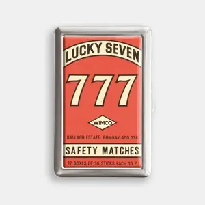 Lucky Seven 777 100s or King Size Case Storage Box Card Holder Metal Wallet