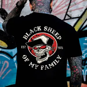 Black Sheep of My Family Skull Vintage Biker Design T-Shirt / Hoodie / Sweatshirt, Old-School Rebel Graphic Apparel, Bold Statement Shirt for Independent Men