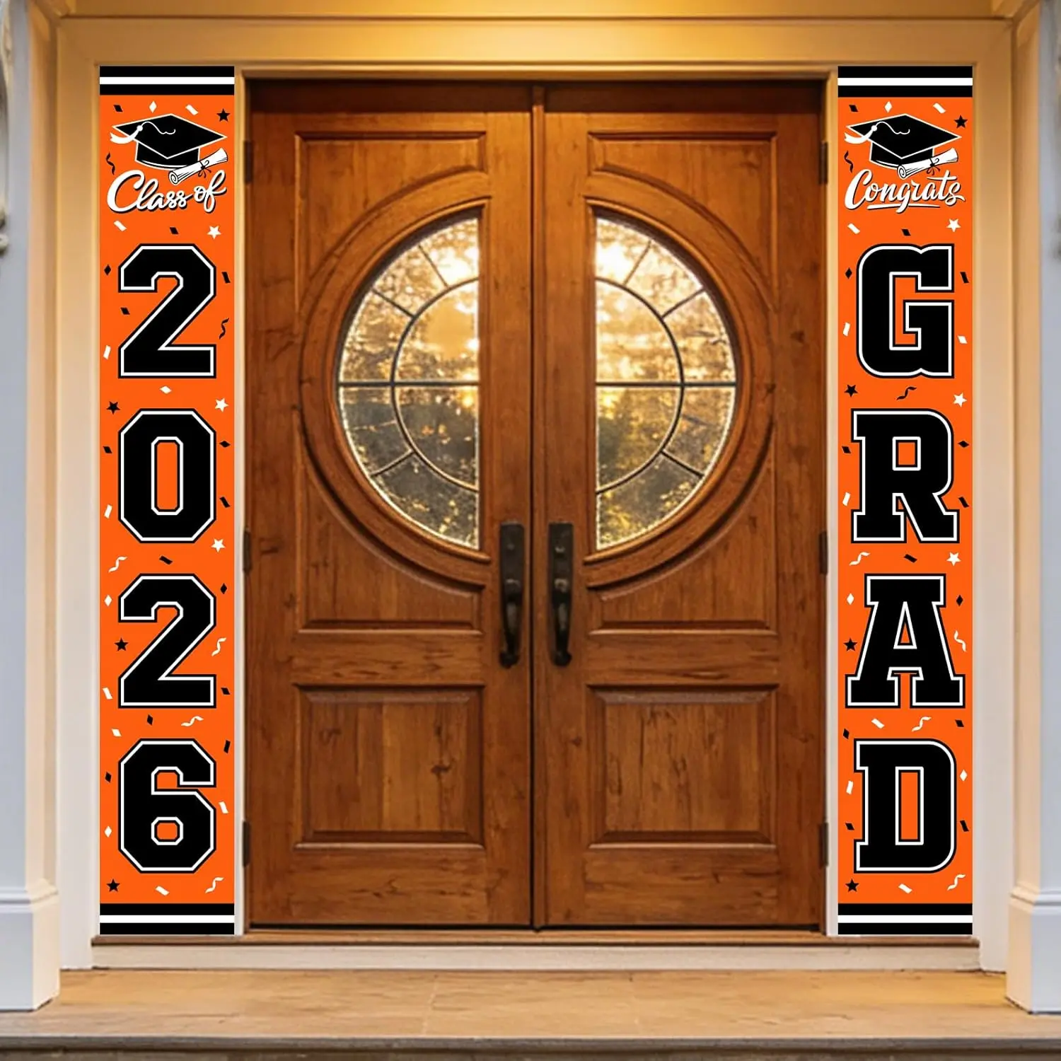 2026 Graduation Porch Sign Banner, Bachelor Hat Pattern, Polyester Material, High School Diploma Party Decor, Indoor Outdoor Hanging Decoration, Home Decor Banner, Graduation Party Decorations