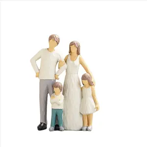 Modern Resin Family Statue Home Decor, Happy Three/four-Person Living Room Ornament, Ideal Wedding Gift, Moving Gift, Mother's Day Gift, Handpainted Craft