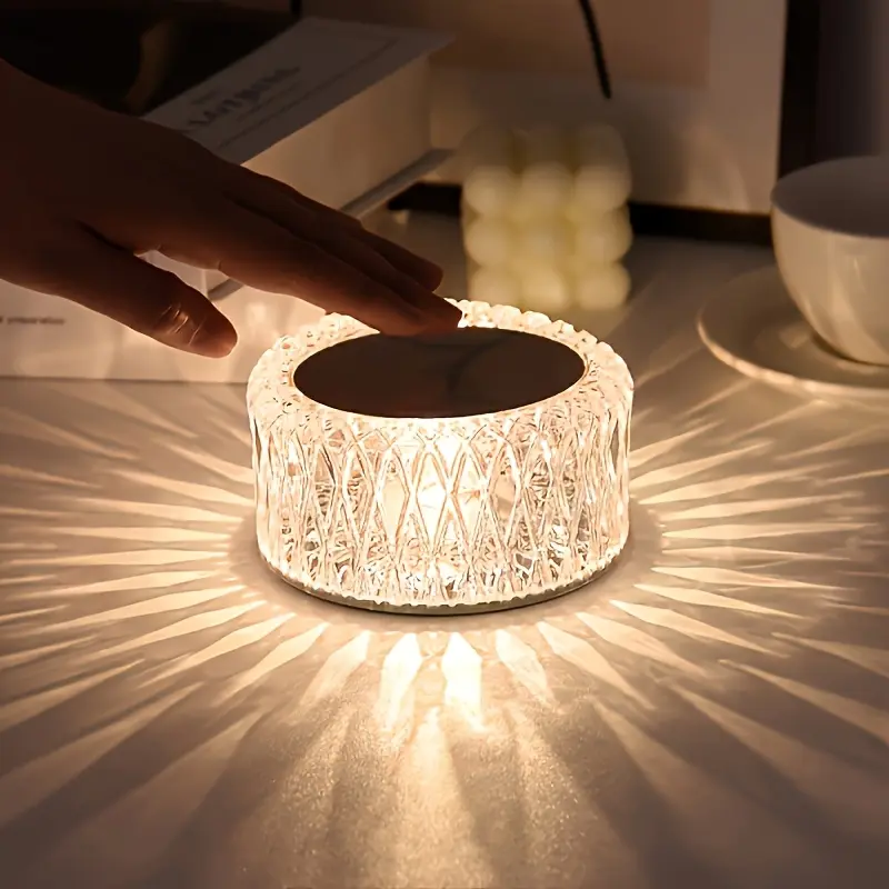 16-Color Touch Rechargeable LED Table Lamp, 3 Brightness Levels, Portable Modern Night Light, Bedroom Ambient Lighting, Bedside Lamp for Nightstand, LED Atmosphere Light for Home Improvement, Led Atmosphere Lights, Modern Night Lights