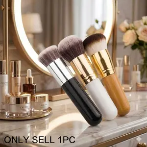 Foundation Brush Set, Contoured Foundation Brush, Dual-Fiber Synthetic Bristles, Soft & Even Application, 6 Colors, Ergonomic Grip, Seamless Blend, Anti-Bacterial, Travel-Friendly Pouch. Flawless Finish & Easy Cleaning Tools