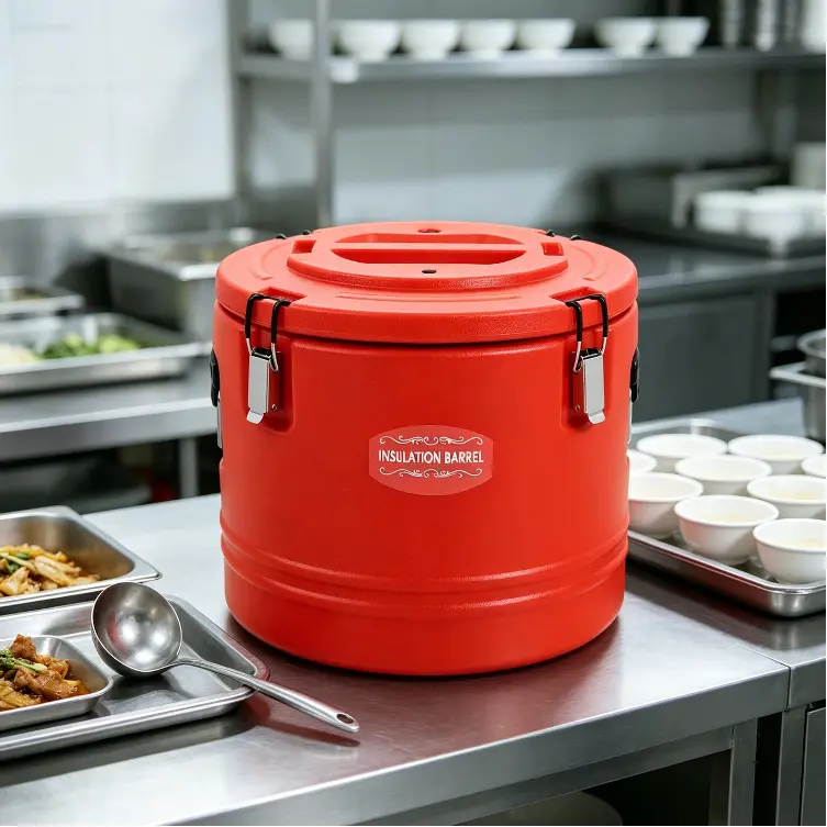 CNCEST 31.7Qt Insulated Beverage Bucket, Large Round Dispenser for Hot & Cold Drinks with Stainless Steel Liner & Polyurethane Foam, for Parties, Catering & Outdoor Camping Cooking, Party, Handles, Cooling, Large Size, Picnics Parties