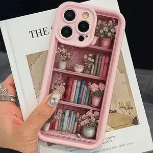 This book-themed pink fashion soft TPU phone case features a cute and stylish design and is compatible with iPhone 11/12/13/14/15/16/17/16E/X/XS/XSMAX and other models. It's the perfect Christmas gift for friends, family, or yourself.