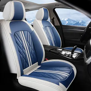 Durable Leather Car Seat Covers for Sedan Suv, All-Season Full Surround Protection, Five-Seater Universal Fit, Comfortable and Stylish Design
