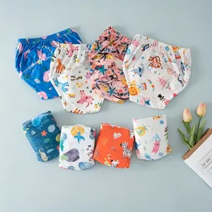 4 Pack Washable Baby Newborn Cloth Diapers, Cute Simple Style, Multiple Colors Available, Reusable, Suitable for Toilet Training, Leak-Proof, All Seasons