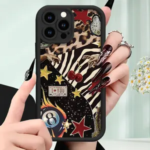 Eight Leopard Pattern Phone case for iPhone 16 Pro Max 15 Plus 14 13 12 11 XR E XS Shockproof Silicone TPU Bumper Drop Protection Cover Best Gift for women men