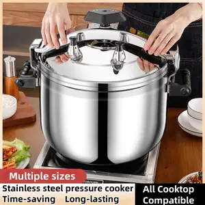Commercial Stainless Steel Pressure Cooker 25L Large, with 7L 11L Options, for Restaurant Hotel Kitchen, Works on Induction & Fire, Heavy Duty & Safe Cookware
