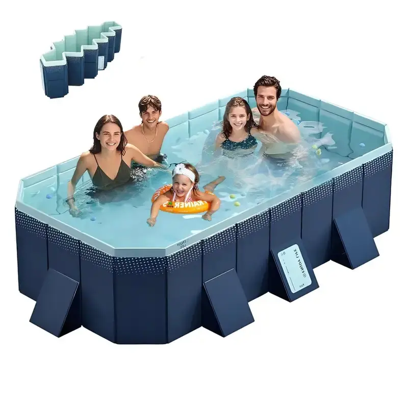 3m/2.6m/2.1m/1.8m/1.6m PVC folding pool (not inflatable) bathes and cools in summer, suitable for outdoor patio beach garden Swimming Pool Portable Swimming Pool Set