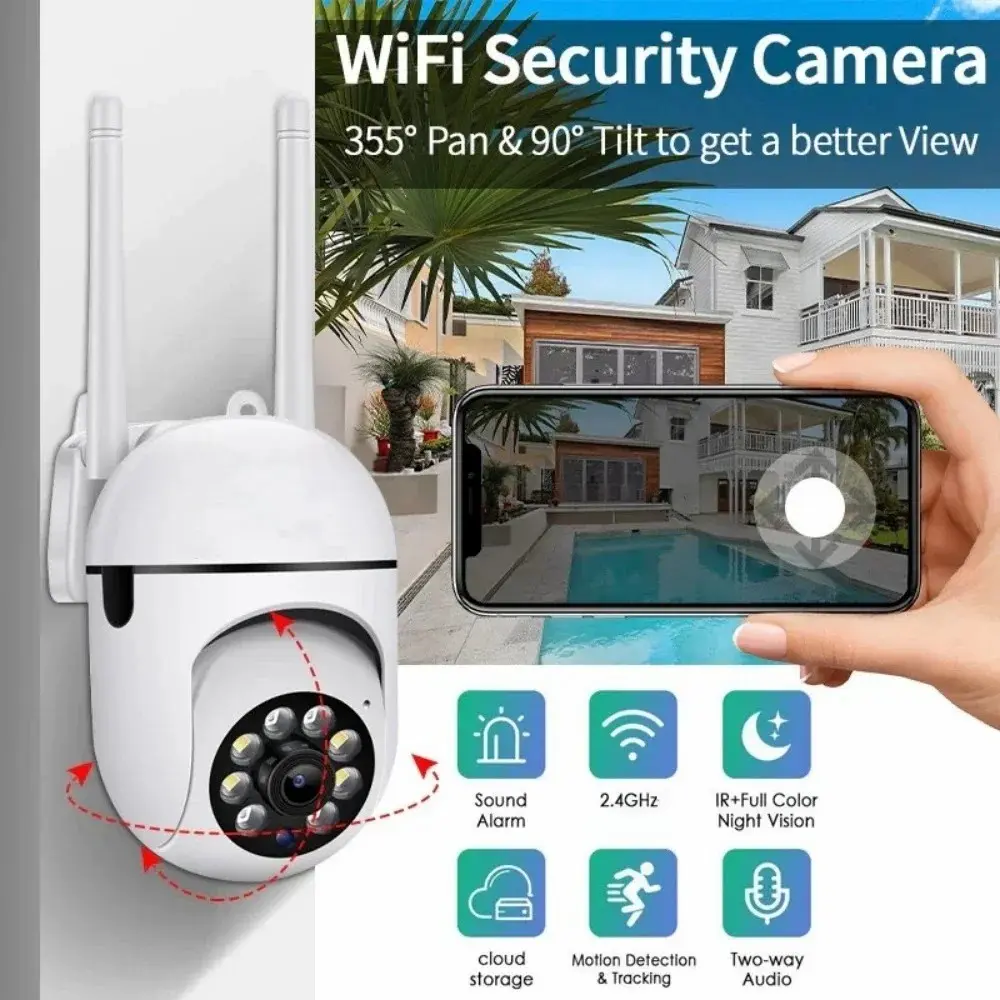 WiFi Remote 360° Security Camera, Auto Pan, Human Tracking, IR Night Vision, 24/7 Recording, Real-Time View, HD Quality, Ap Hotspot, USB PD Charging, WiFi Surveillance Camera, WiFi Cameras