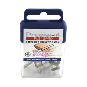 Precision Lock  Magnetic Door Catch with Adjustable Strength, Silver - 16 x 30 mm