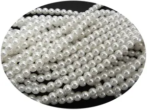 Czech Glass Pearl Beads  Bridal White Loose Round Pearls for Jewelry Making (Multiple Sizes)