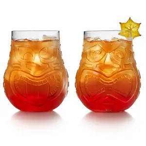 Libbey Tiki Split Tumbler Glasses, Set of 4
