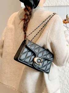 New Simple Crossbody Shoulder Bag, Large Capacity Plaid Design, Elegant Commuter Bag, All Seasons Casual Style, Adjustable Strap, Quilted Crossbody