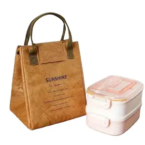 Waterproof Lunch Bag, Fashionable Oil-Proof Insulated Handbag, Rectangular Lunch Box with Faux Leather Handle, Insulated Lunchbox Cooler, Perfect for Picnic, Camping, Office, Waterproof Lunch Tote, Thermal Bag