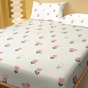 Bedding Sheet Set 3-Piece Printed Bed Sheets (includes Pillowcases, No Filling) 100% Polyester Fabric Washable Modern Style Home Bedding Floral Sheets Bed Sheet Sets
