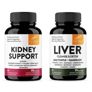 {Sandhus} Liver & Kidney Cleanse Your Liver and  Purify Your Kidneys Healthcare Natural Fitness Supplement Capsule Bathroom Dietary Edible